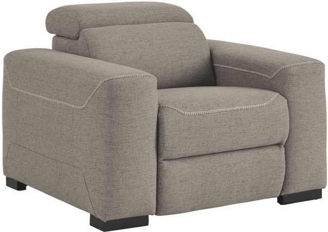 Signature Design by Ashley® Mabton Gray Power Recliner with Adjustable Headrest 0