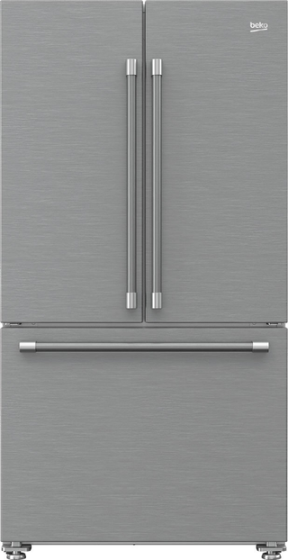 Beko 19.9 Cu. Ft. Fingerprint Free Stainless Steel Freestanding French Door Refrigerator