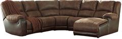 Signature Design by Ashley® Nantahala 5-Piece Coffee Reclining Sectional with Chaise