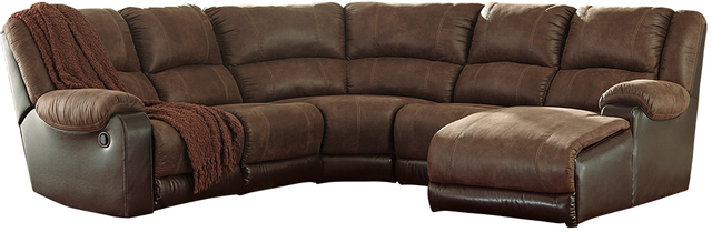 Signature Design by Ashley® Nantahala 5-Piece Coffee Reclining Sectional with Chaise-0