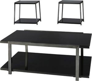Signature Design by Ashley® Rollynx 3 Piece Black Occasional Table Set