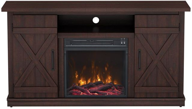 ClassicFlame® Cottonwood Saw Cut Espresso TV Stand with Electric Fireplace