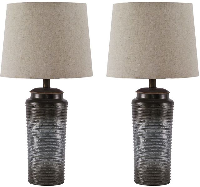 Signature Design by Ashley® Norbert Set of 2 Gray Table Lamps