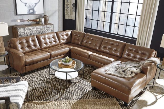 Signature Design by Ashley® Baskove 4-Piece Auburn Sectional with Chaise 7