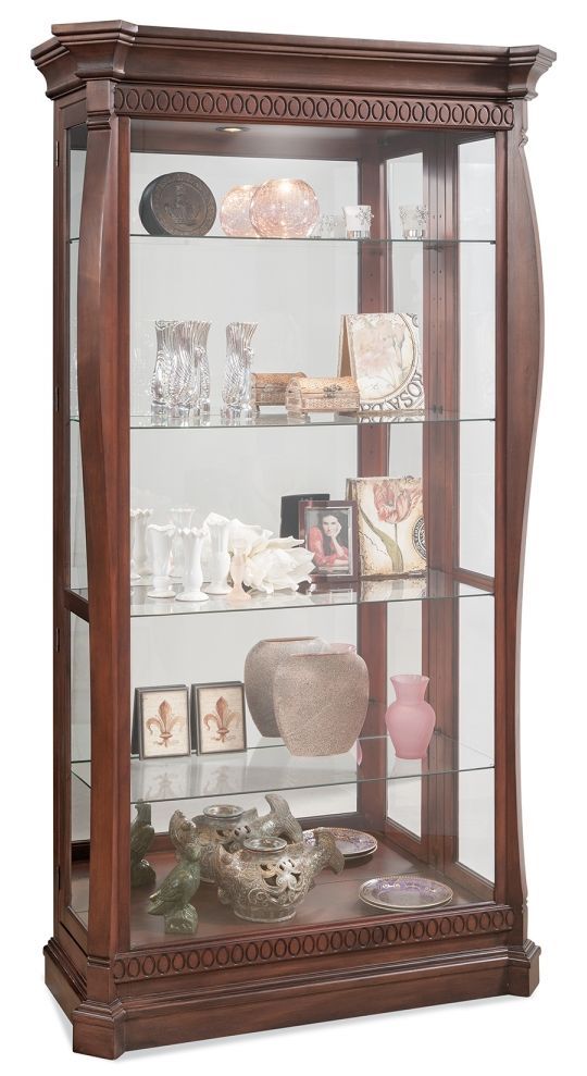 Philip Reinisch Co Newcastle II Candlelight Cherry Collectors Cabinet