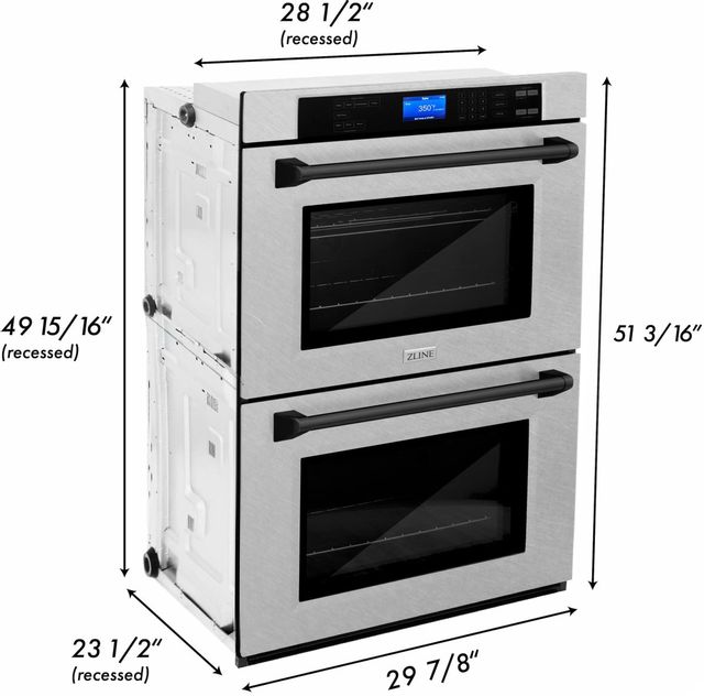 ZLINE Autograph Edition 30" DuraSnow® Stainless Steel Double Electric Wall Oven  6