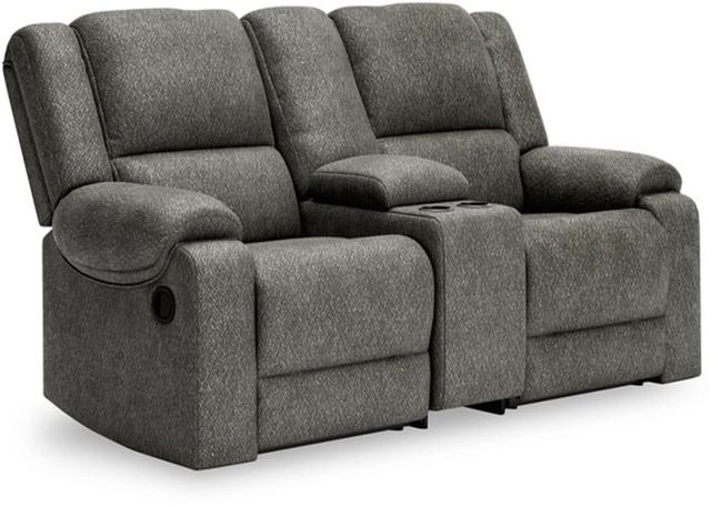 Signature Design by Ashley® Benlocke 3-Piece Flannel Manual Reclining Loveseat with Console