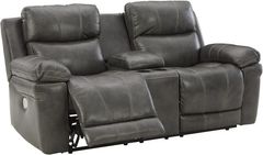 Signature Design by Ashley® Edmar Charcoal Power Reclining Console Loveseat