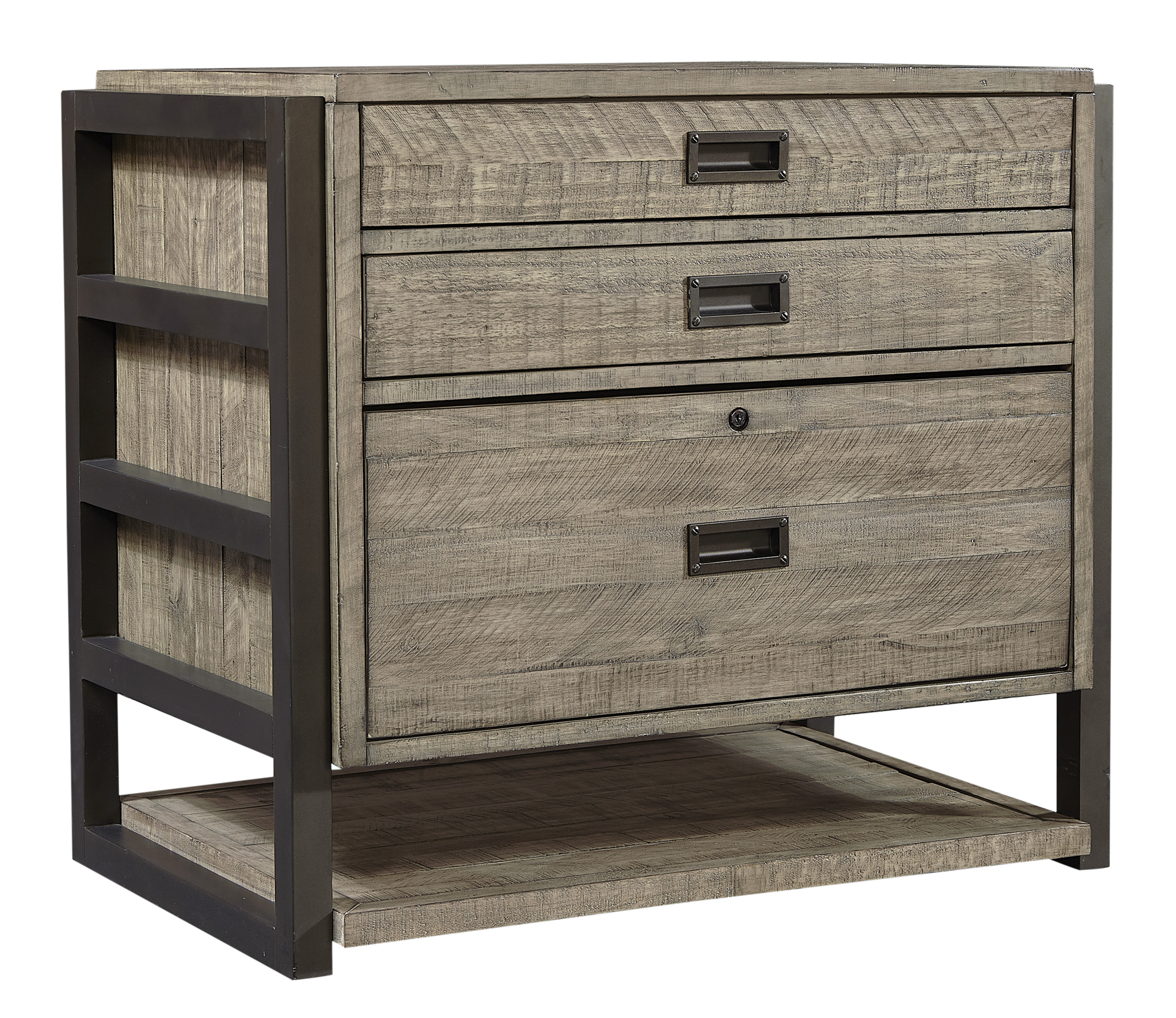 rustic grey filing cabinet