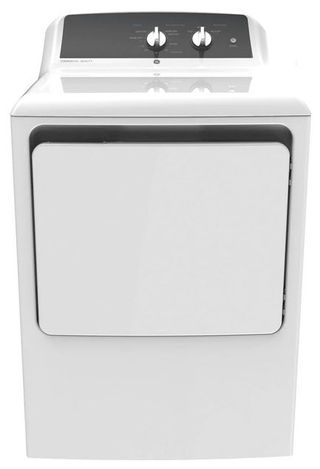 GE® 6.2 Cu. Ft. White Front Load Natural Gas Dryer