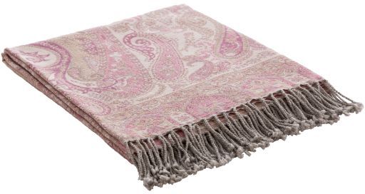 Surya Boteh Bright Pink 50" x 60" Throw Blanket-2