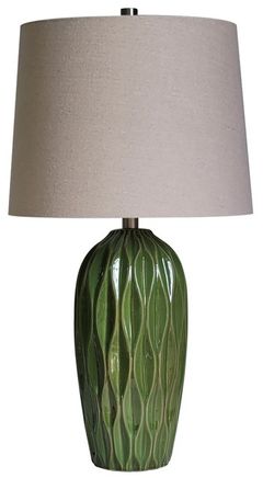 Signature Design by Ashley® Hadbury 2-Piece Moss Green Table Lamp Set