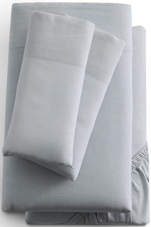 Malouf® Linen-Weave Cotton Fog California King Sheet Set