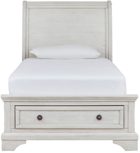 Signature Design by Ashley® Robbinsdale Antique White Twin Sleigh Storage Bed 2