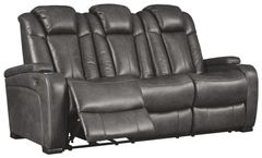 Signature Design by Ashley® Turbulance Quarry Power Reclining Sofa with Adjustable Headrest