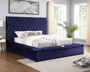 Furniture of America® Davida Blue California King Bed