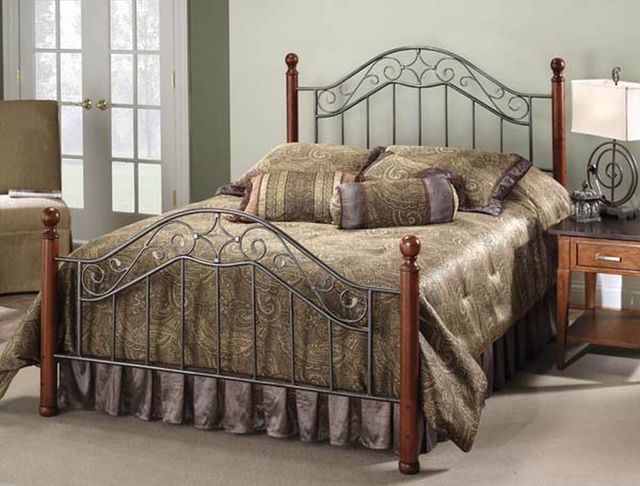 Hillsdale Furniture Martino Smoked Silver/Cherry Queen Bed 6