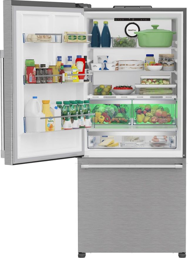 Beko 16.1 Cu. Ft. Fingerprint-Free Stainless Steel Counter Depth Bottom Freezer Refrigerator  2