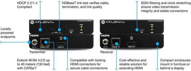 Atlona® Avance™ 4K/UHD HDMI Extender Kit 1