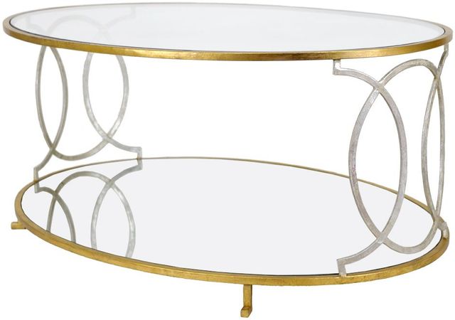 Zeugma Imports Gold and Silver Leaf Coffee Table-0