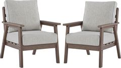 Signature Design by Ashley® Emmeline 2-Piece Beige/Brown Outdoor Lounge Chair Set