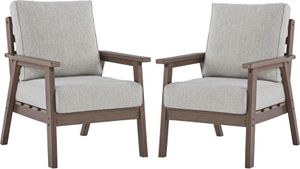 Mill Street® 2-Piece Beige/Brown Outdoor Lounge Chair Set
