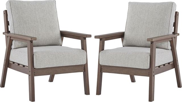 Signature Design by Ashley® Emmeline 2-Piece Beige/Brown Outdoor Lounge Chair Set-0