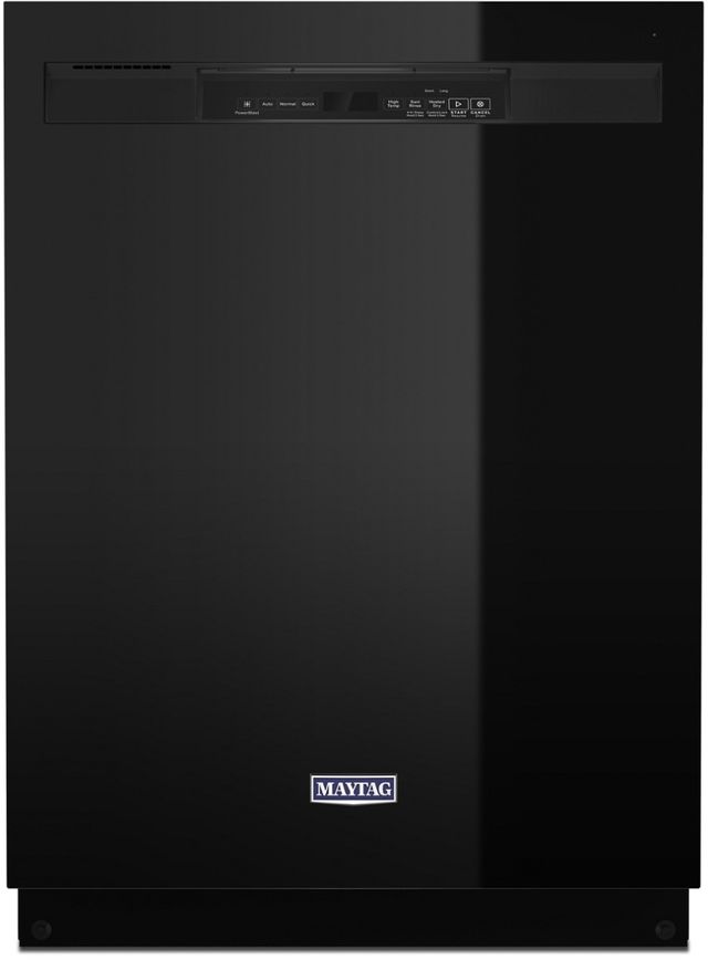 Maytag® 24" Black Front Control Built In Dishwasher-0