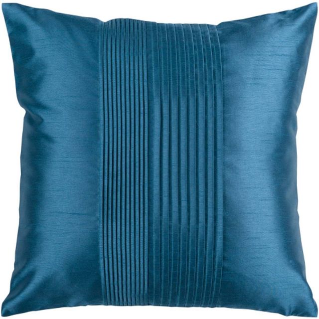 Surya Solid Pleated Aqua 18"x18" Pillow Shell with Polyester Insert-0