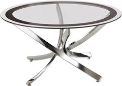 Coaster® Chrome And Black Glass Top Coffee Table