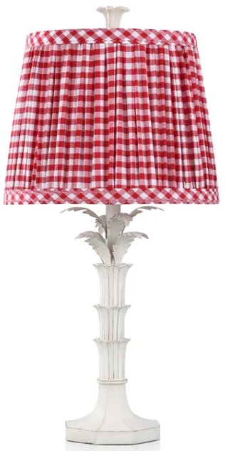 pink gingham lamp