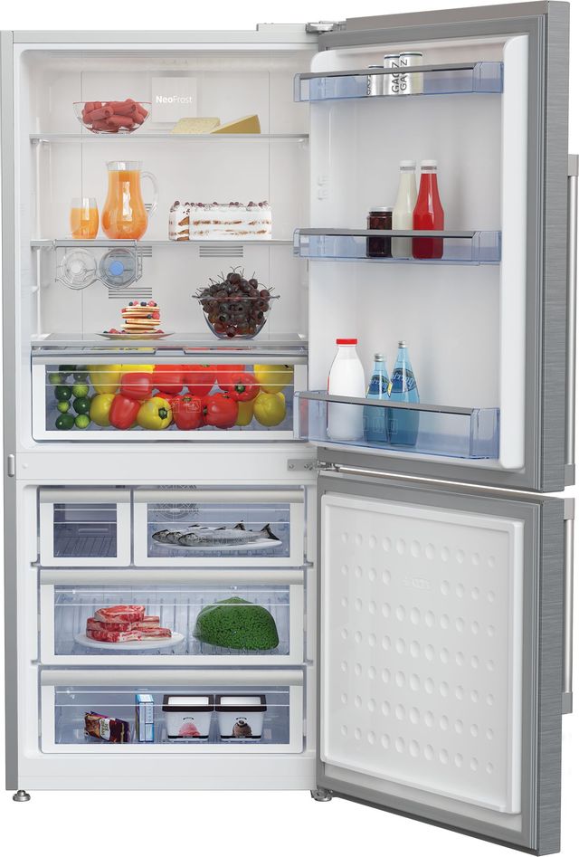 Beko 16.2 Cu. Ft. Fingerprint Free Stainless Steel Counter Depth Bottom Freezer Refrigerator-1