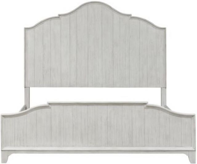 Liberty Farmhouse Reimagined 5-Piece Antique White/Chestnut King Panel Bed Set 1