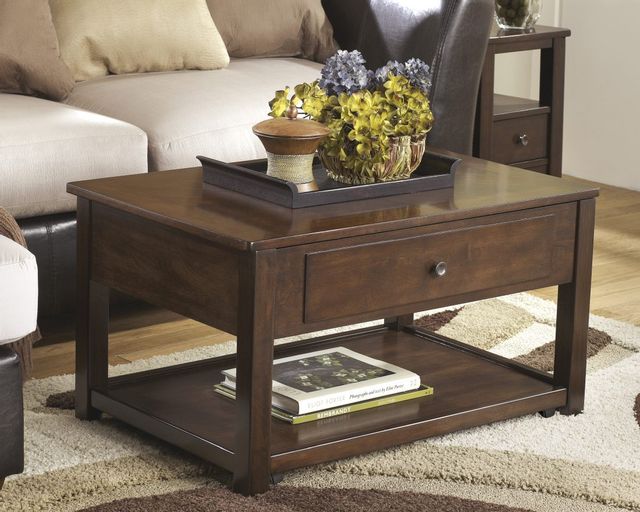 Signature Design by Ashley® Marion Dark Brown Lift Top Coffee Table 7