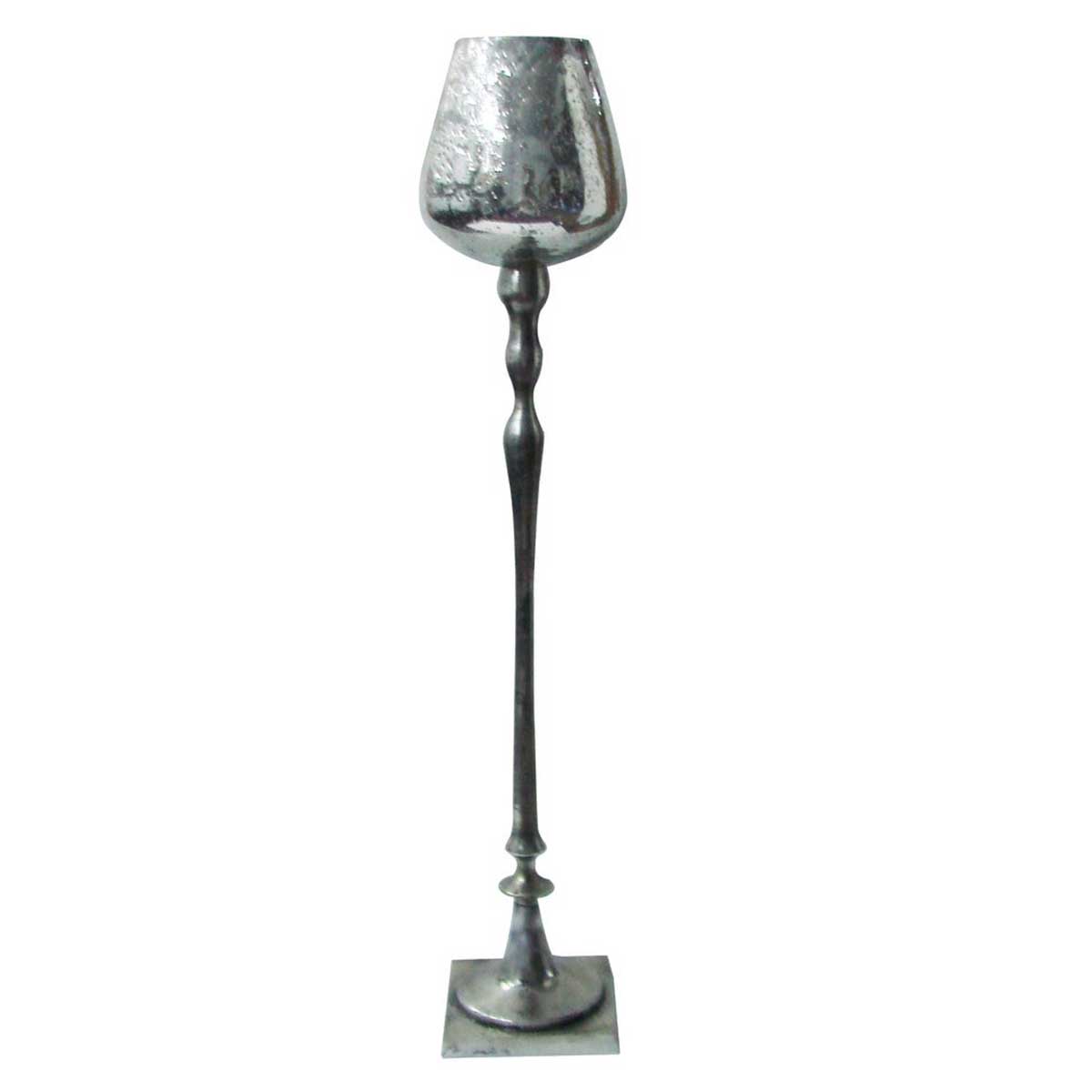 A & B Home Keavy Tall Aluminum Candle Holder