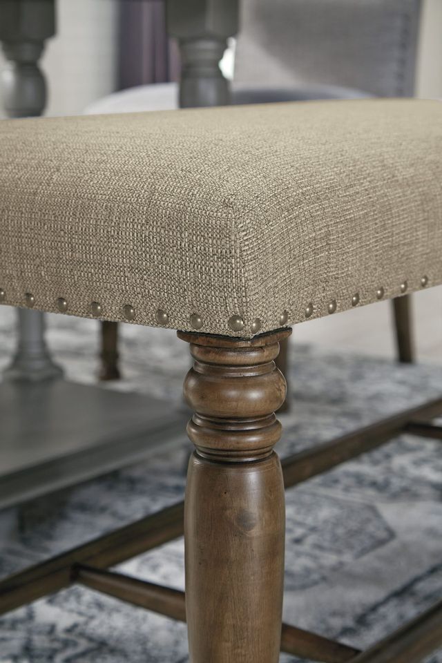 Lettner Gray/Brown Extra Large Upholstered Dining Room Bench 1