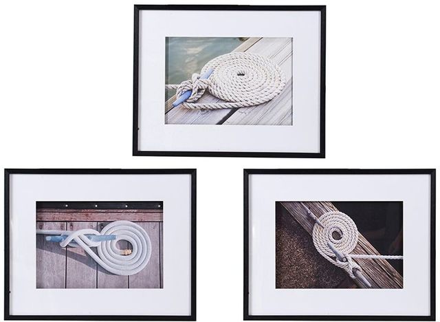 A & B Home Set of 3 Multi-Colored Rope Wall Art-0