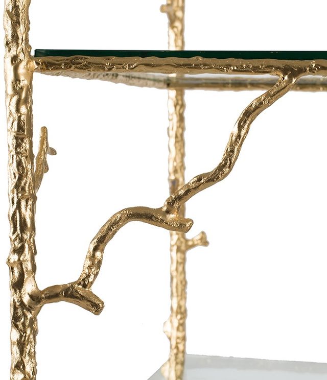 A & B Home Gold Glass Top End Table-5