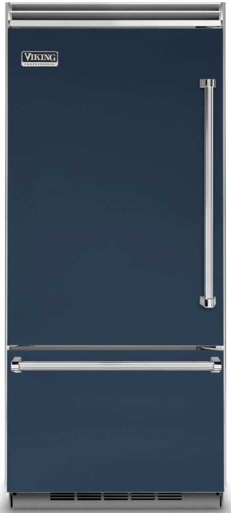 Viking® 5 Series 20.4 Cu. Ft. Slate Blue Professional Built In Left Hinge Bottom Freezer Refrigerator 0