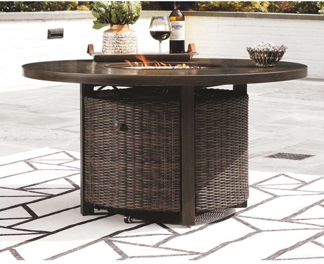 Signature Design by Ashley® Paradise Trail Medium Brown Round Fire Pit Table 4