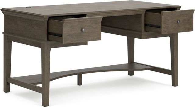 Signature Design by Ashley® Janismore Weathered Gray Home Office Storage Leg Desk 1