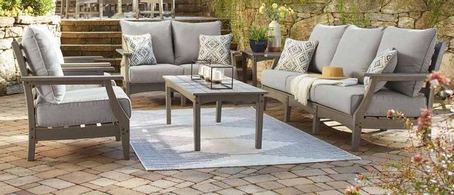 Signature Design by Ashley® Visola 3-Piece Gray Outdoor Table Set 3