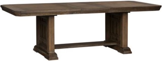 Liberty Artisan Prairie 7-Piece Aged Oak Trestle Table Set-1