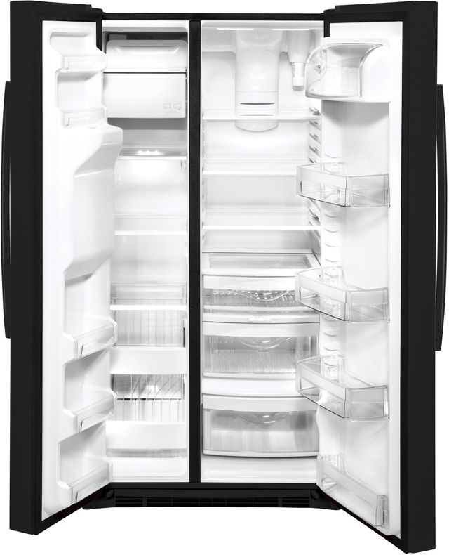 GE® 25.1 Cu. Ft. Black Side-By-Side Refrigerator 2