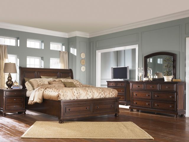 Millennium® By Ashley Porter Rustic Brown King Sleigh Bed 2