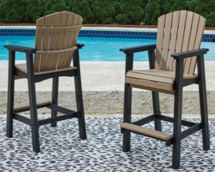 Signature Design by Ashley® Fairen Trail Set of 2 Black/Driftwood Tall Barstools 5