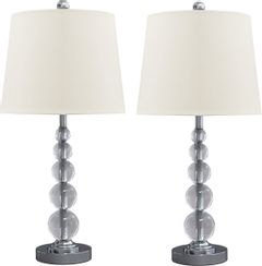 Signature Design by Ashley® Joaquin Set of 2 Clear/Silver Table Lamps