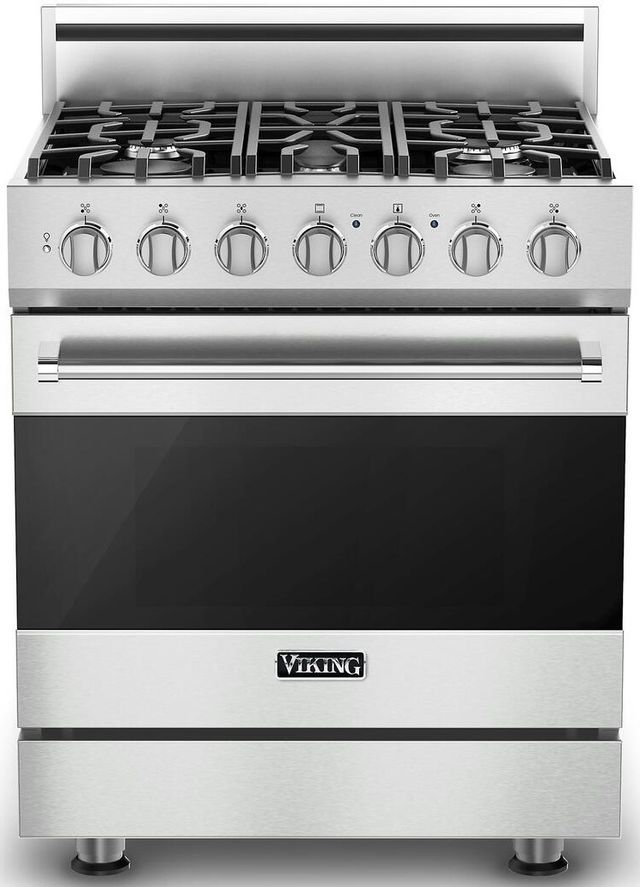 Viking® 3 Series 30" Frost White Free Standing Dual Fuel Natural Gas Range