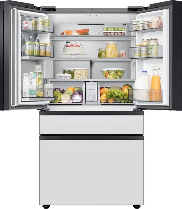 Samsung Bespoke 22.5 Cu. Ft. Clean White/Customizable Panel Counter Depth French Door Refrigerator 9