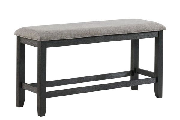 Elements Martin Grey Counter Table, Four Stools & Bench-3